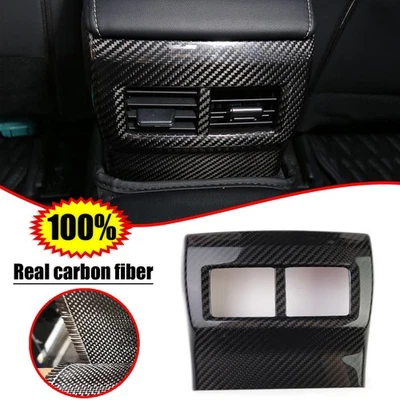 Cubierta de ventilación de aire de CA trasera de fibra de carbono negra para Lexus RC 200t 300 350 RC F Foto 1 de 4