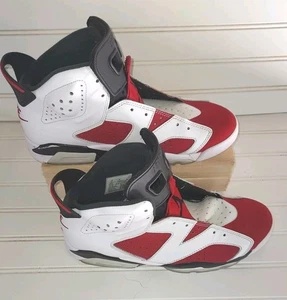 Nike Air Jordan 6 Retro Carmine 2021 CT8529-106 Blanco Rojo Negro Hombre’s Talla 10 - Imagen 1 de 11
