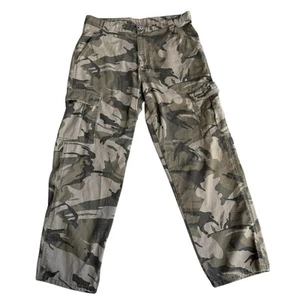 Wrangler Tarnhose Herren Größe 32 x 30 grün/braun Taschen Camouflage Baumwolle " - Bild 1 von 8