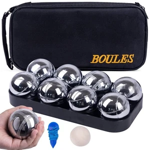 Petanque Spiel Set - 8 Edelstahlkugeln mit Tragetasche, Zielscheibe & Messgeräte... - Bild 1 von 6