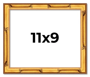 11x9 Rahmen Gold Bambus Bilderrahmen Modern Fotorahmen UV Acryl, Säurefrei - Bild 1 von 10
