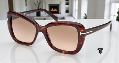 Tom Ford FT1008 52F Plastic Dark Havana Gradient Brown 55 mm Women's Sunglasses - Image 1 of 4