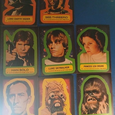 NEW Unused 1977 Star Wars Topps Series 1 Blue Complete Sticker Set 11 #1-#11 - Image 1 of 2