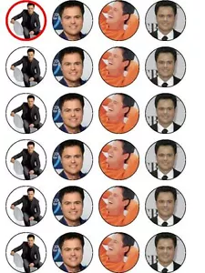 24 X DONNY OSMOND COMPLEANNO CARTA DI RISO CAKE TOPPERS - Foto 1 di 1