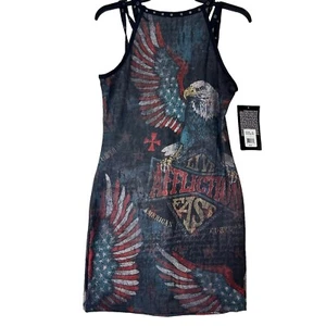 AFFLICTION Women Eagle Dare AW10135 L Fashion Stretchy Black Dress - Picture 1 of 8