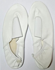 Ballettschuhe Gymnastikschuhe Schläppchen Leder Tanz Turnschläppchen Weiß Gr 30 - Bild 1 von 7