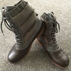 Moncler Men?s Leather Down High Combat Boots Size UK 8 EU 42