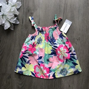 Carter’s Tanktop mit Blumenmuster und elastischem Oberteil neu mit Etikett Größe 12 Monate - Bild 1 von 3