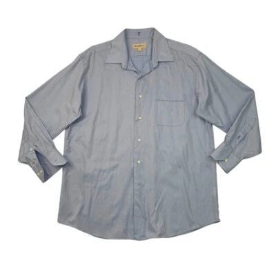 Tommy Bahama Shirt Mens 16 Cornflower Blue White Long Sleeve Chest Pocket - Image 1 of 4