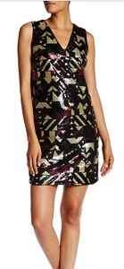 NICOLE MILLER Pattern Sequin Sheath Dress Size 2 Retail $210 NWT - Picture 1 of 7