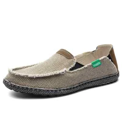 Lightweight Canvas Casual Shoes Men's Breathable Loafers Slip on Walking Shoes - Image 1 of 4
