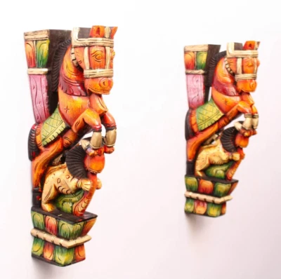 Винтажный домашний декор цветной сад вход двери подвесной кронштейн лошадь статуя - Изображение 1 из 4