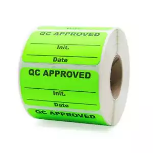 "Etiquetas de inventario de control de calidad aprobadas por control de calidad 2"" x 1"" - Imagen 1 de 4