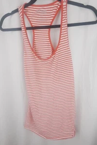 Old Navy Orange White Stripe Stretch Racerback Tank Top Women’s Size Small Light - Picture 1 of 9