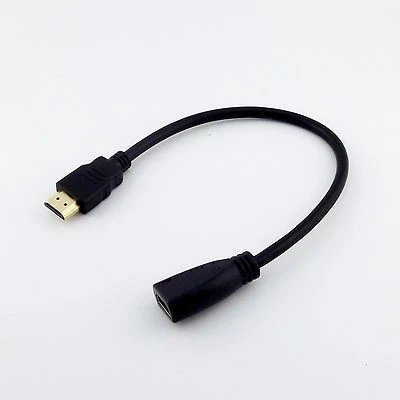 1pcs HDMI 1.4 Male to Female Gold Plated HDTV 1080P Extension Cable Extender 1FT - Image 1 of 4