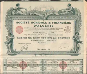 DECO => SOCIÉTÉ AGRICOLE & FINANCIÈRE d’ALGÉRIE (ALGÉRIE) (S) - Imagen 1 de 1
