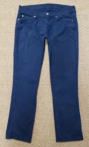 Pantalones de mezclilla elásticos cortos de tiro bajo 7 For All Mankind Edie Flood para mujer W28 x L26,5 - Imagen 1 de 6