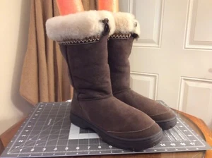 UGG Women's Ultimate Cuff Tie Lace Wool Lined Leather Boots 5273 Brown Size US:9 - Picture 1 of 10