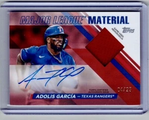 2024 Topps Series 1 - Adolis Garcia - Red Major League Materials Auto Relic /25 - Bild 1 von 2