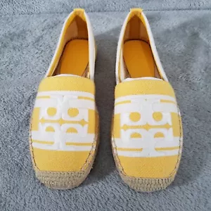 Alpargata Tory Burch Jacquard para mujer talla 5 amarillo suave ceniza blanca nueva sin caja - Imagen 1 de 13
