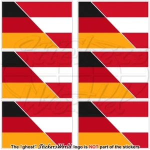 DEUTSCHLAND-ÖSTERREICH Deutsch-österreichisch Flagge, 40mm Vinyl Aufkleber x6 - Picture 1 of 1