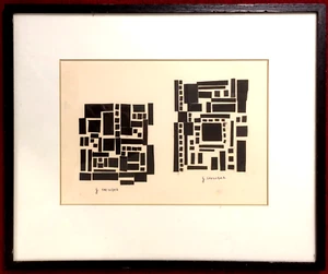 Moderne Collage im Stil des Konstruktivismus, signiert G. Stoschek, unter Glas - Picture 1 of 3