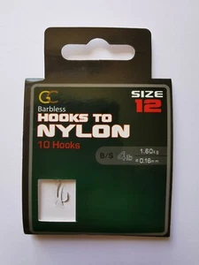GREAT BARBLESS HOOKS to Nylon Size 12 Coarse Carp match Fishing - Picture 1 of 1