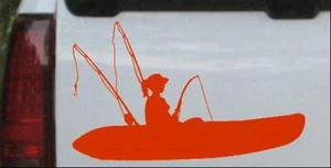 Niña WomaKayak Pesca Coche o Camión Ventana Laptop Calcomanía Adhesiva Naranja Rojo 6X3.7 - Imagen 1 de 1