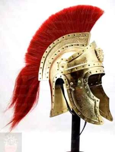 Imperial Medieval Roman Centurion Guard Praetorian Helmet W/ Red Plume Gift LARP - Picture 1 of 5