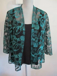 CHAQUETA Y CAMISETA SIN MANGAS JEANNE ALEXANDER GRANDE 2 PIEZAS DELANTERA ABIERTA NUEVA SIN ETIQUETAS $149.00 - Imagen 1 de 9