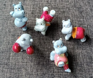 5 Figurines Kinder Vintage Happy Hippos Hippopotame 1992 Vintage - Imagen 1 de 11