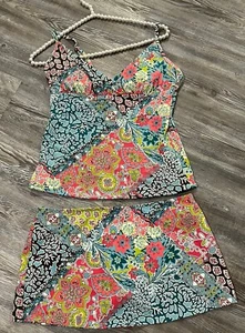 Conjunto de 2 piezas de traje de baño Tankini y falda inferior floral multicolor Garnet Hill 4 - Imagen 1 de 19