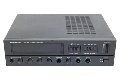 Monacor PA-1200 PA Mixing Amplifier 4-Zonen-ELA-Mono-Mischverstärker (Mängel) - Bild 1 von 2