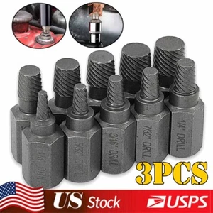 10x MultiSpline Screw Extractor Set Hex Head Bit Socket Wrench Bolt Remover Tool - Picture 1 of 7