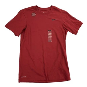 Nike Men's Dri-FIT Short Sleeve Fitness Training T-Shirt Maroon Size Small - Picture 1 of 4