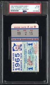 1965 World Series Game 1- Yom Kippur Game, Koufax Opts Out, PSA 6 EX-MT - Picture 1 of 2