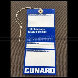 PAQUEBOT ETIQUETTE BAGAGE CUNARD QUEEN ELIZABETH 2 LUGGAGE TAG OCEAN LINER #E17 - Bild 1 von 2