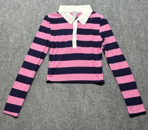 Rue21 Shirt Top Womens M Multicolor Stripe Long Sleeve Collared Stretch New - Picture 1 of 8