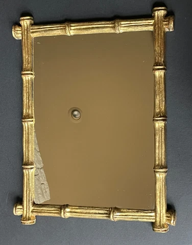 LARGE Vintage MIRROR GOLD *ITALY Antique Wall ITALIAN Bamboo Style FLORENTINE Cover