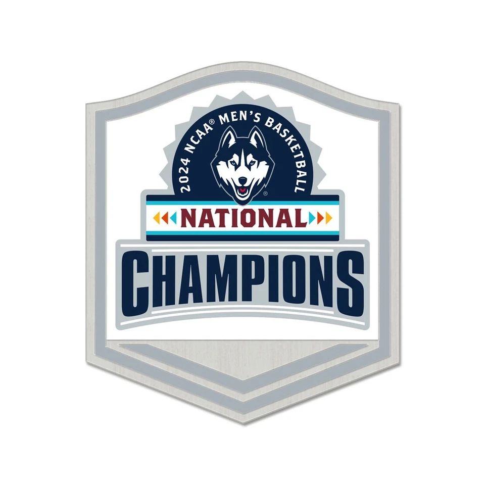 Значок национальных чемпионов баскетбола UCONN Huskies Wincraft 2024 NCAA - Изображение 1 из 1