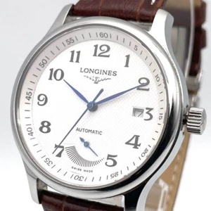 LONGINES Master Collection Automatic Wristwatch Date L2.669.4 White Leather Used - Picture 1 of 12