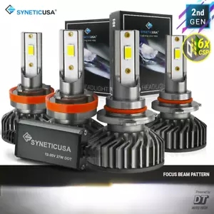Syneticusa 9005 H11 LED Headlight Combo Kit CSP 120000lm Bombilla Hi Low Beam - Imagen 1 de 12
