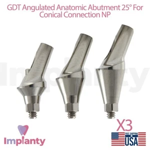 3x GDT Protesi Anatomica Angolata 25° Connessione Conica NP 2,25mm Sistema - Foto 1 di 4