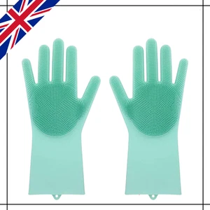 Silicone Cleaning Gloves – Heat Resistant, Reusable, Scrubber Brush | 2-Pack - Picture 1 of 6