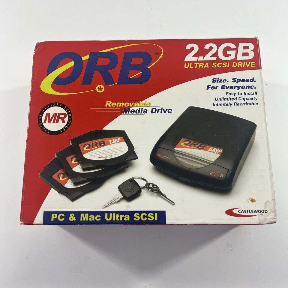 Castlewood ORB 2.2GB ULTRA SCSI DRIVE Removable Media Drive Missing CD - Image 1 of 4