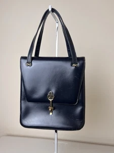 Luzan Vintage Blau Leder Kleine Handtasche Geldbeutel Made in France - Bild 1 von 7