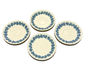 4 Wedgwood Queensware Saucers Lavender on Cream 5 3/4" Shell Edge - Picture 1 of 3