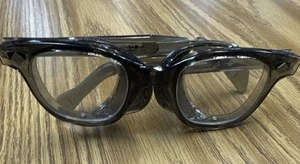 Vintage Schutzbrille mit verstellbaren Bügeln und Seitenprotektoren dicke Ränder Retro - Bild 1 von 12