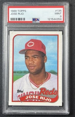 JOSE RIJO PSA 9 1989 TOPPS BASEBALL #135 REDS 4354 - Image 1 of 2