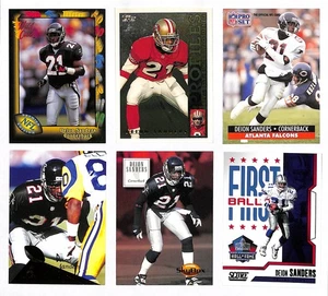Deion Sanders 6 Card Lot NFL ATL / 49'ers, Wild Card, Skybox, Pro Set, Topps - Picture 1 of 1